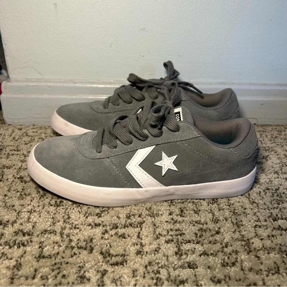 Converse All Stars Point Star Ox Cool Grey Suede Sneakers Size 6